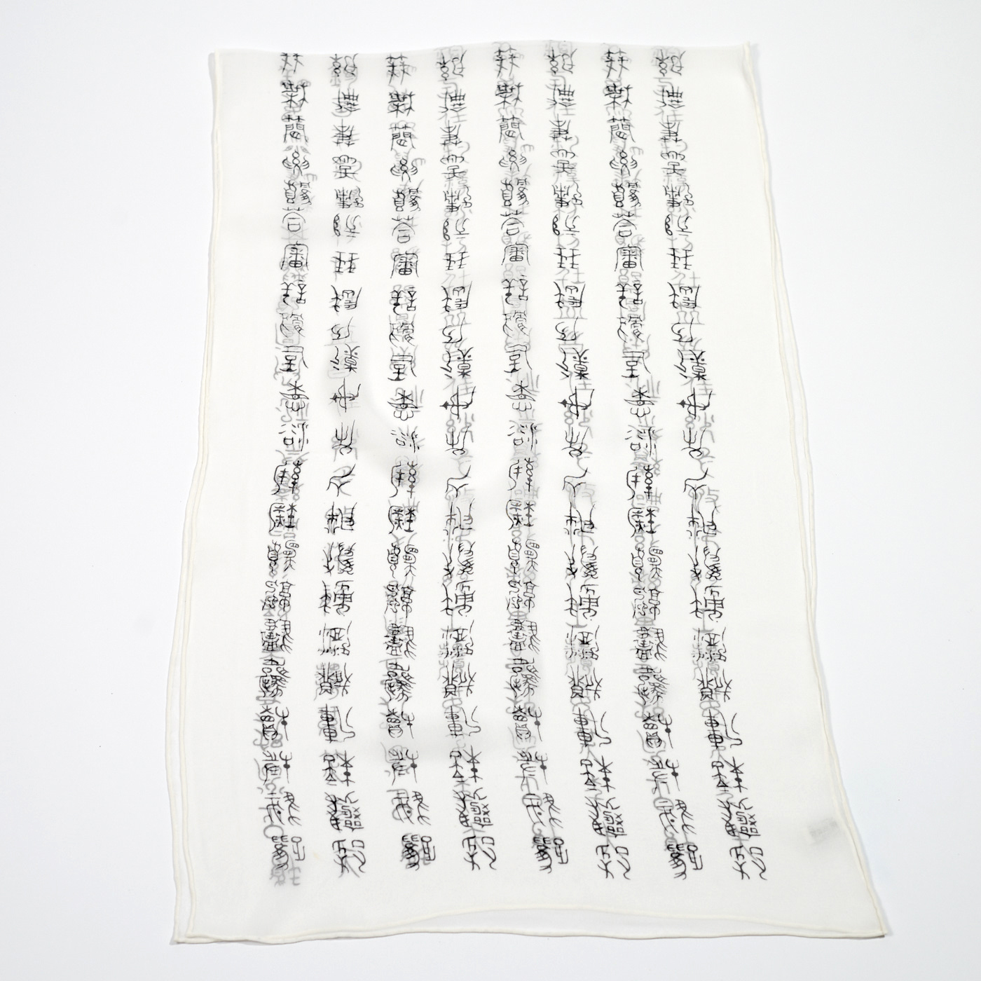 千字文純蠶絲絲巾(白)