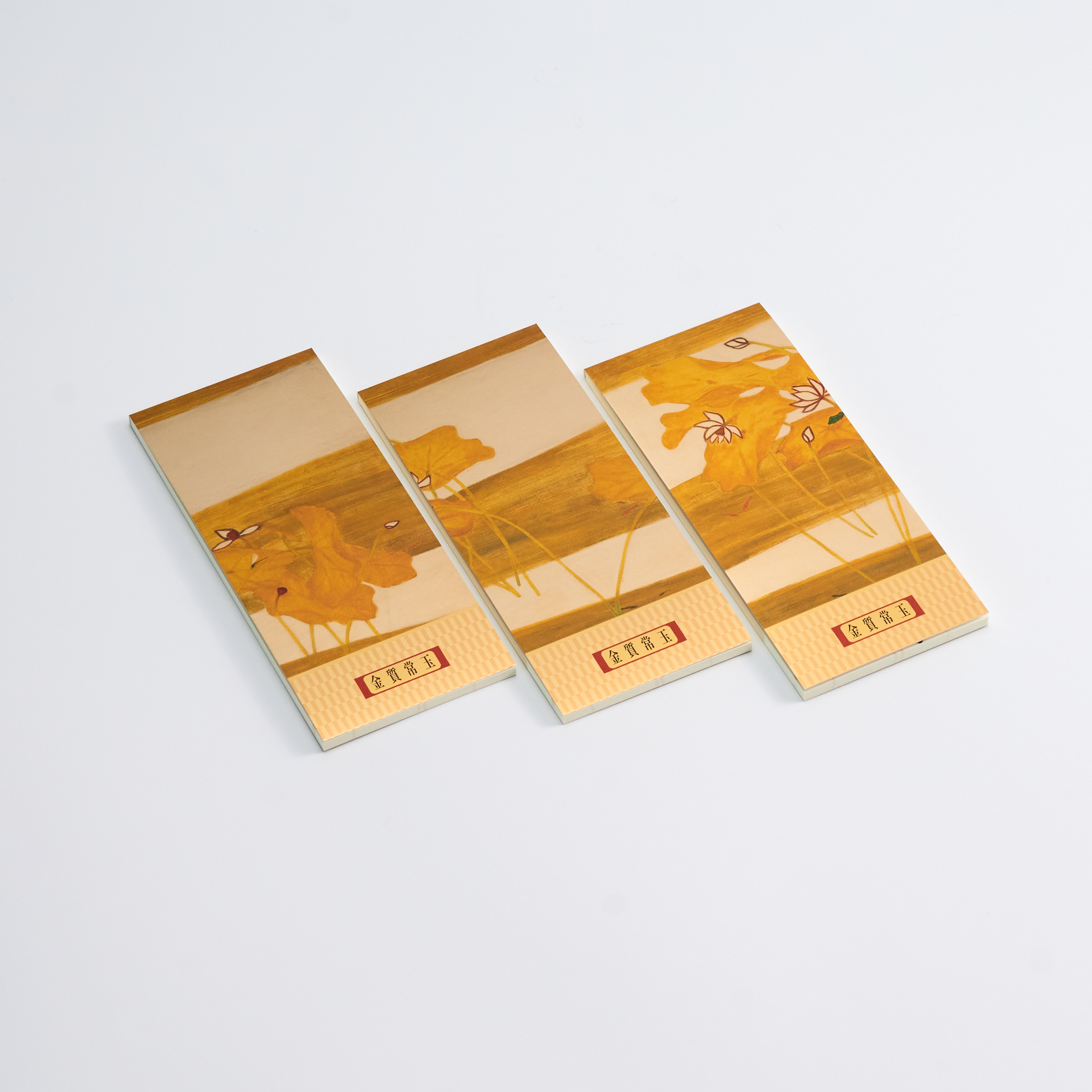 金質常玉手箋禮盒-荷花  Sanyu Golden Treasures Notepad Giftbox-Lotus