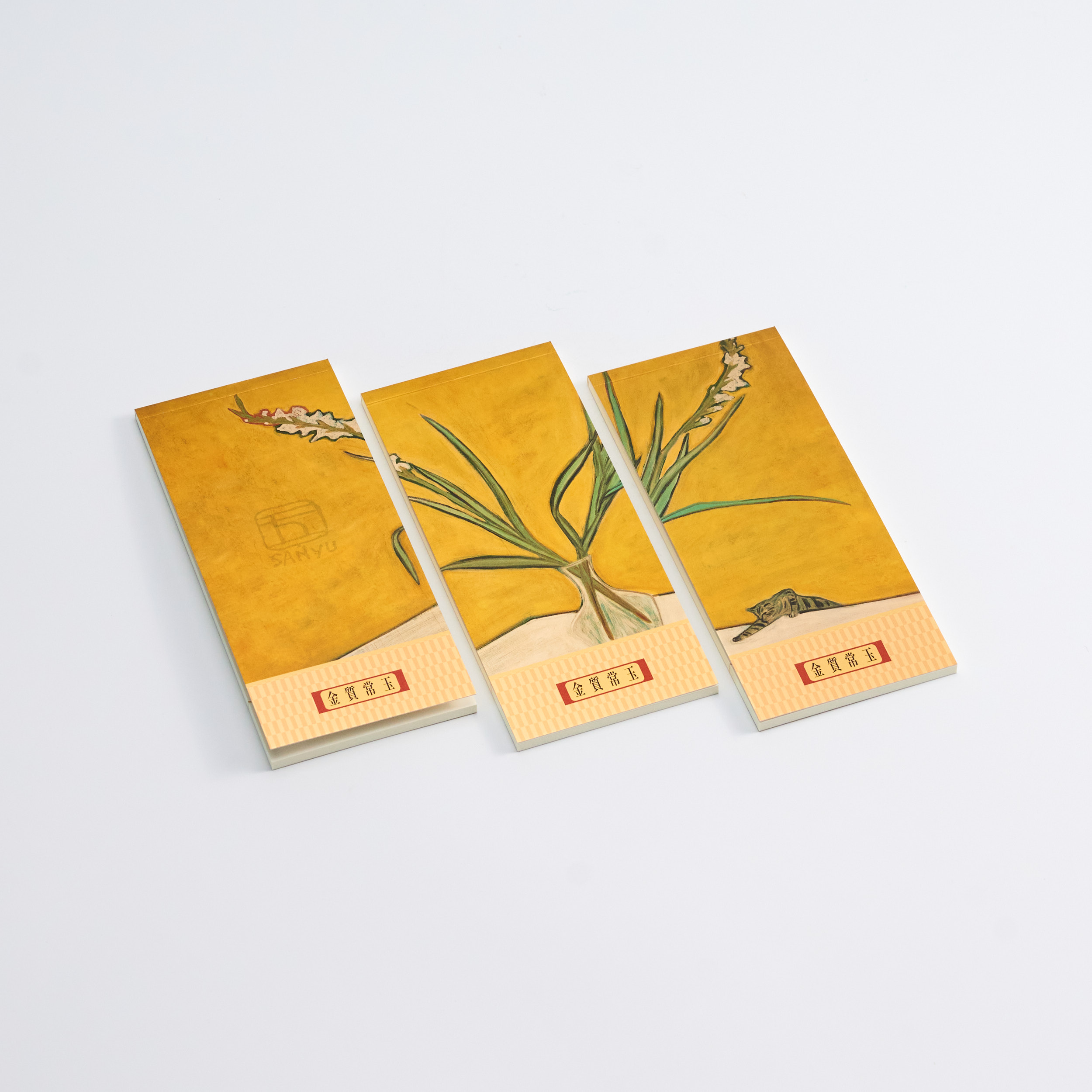 金質常玉手箋禮盒-花  Sanyu Golden Treasures Notepad Giftbox-Flowers