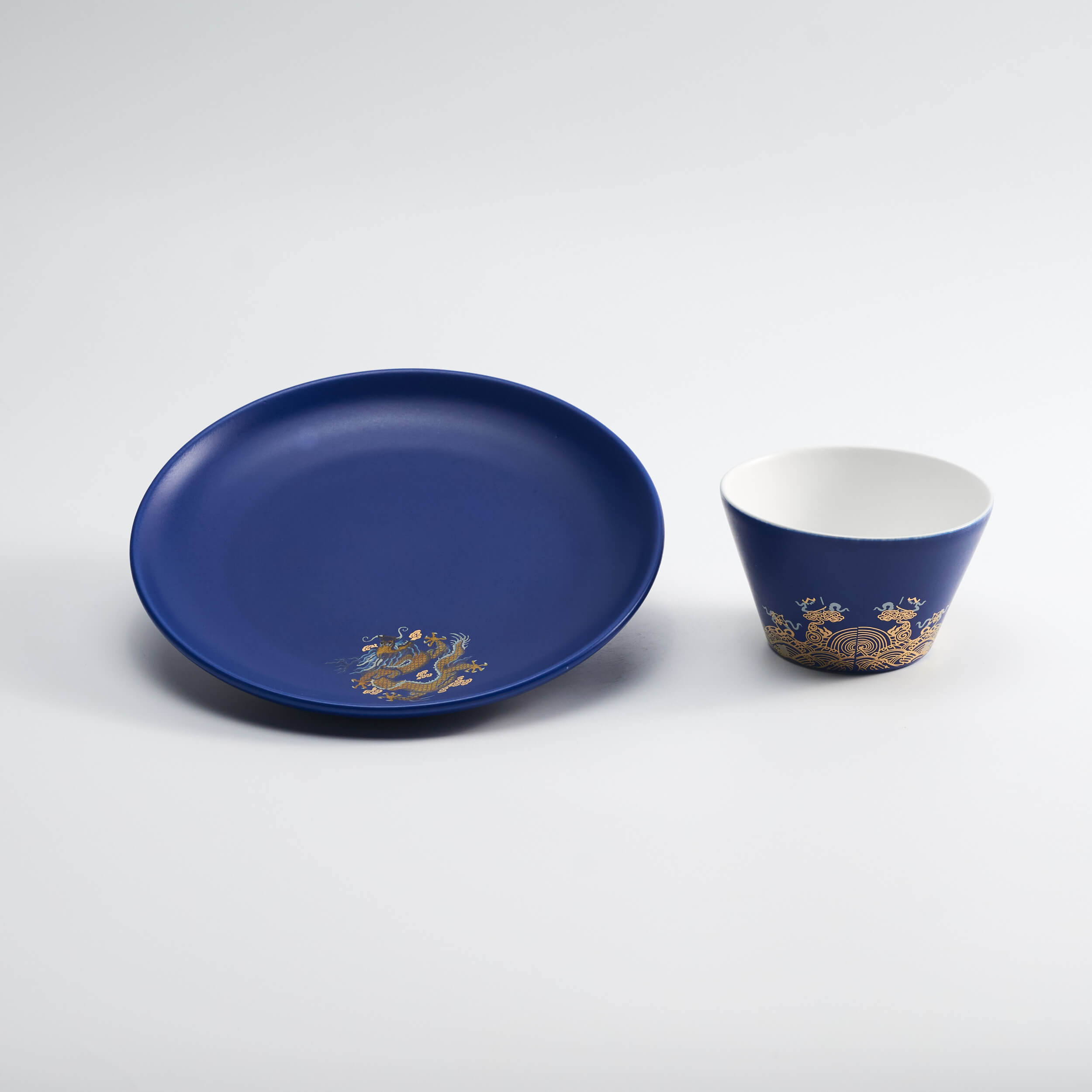 藍金龍袍碗盤組禮盒 Dragon Robe Tableware Set