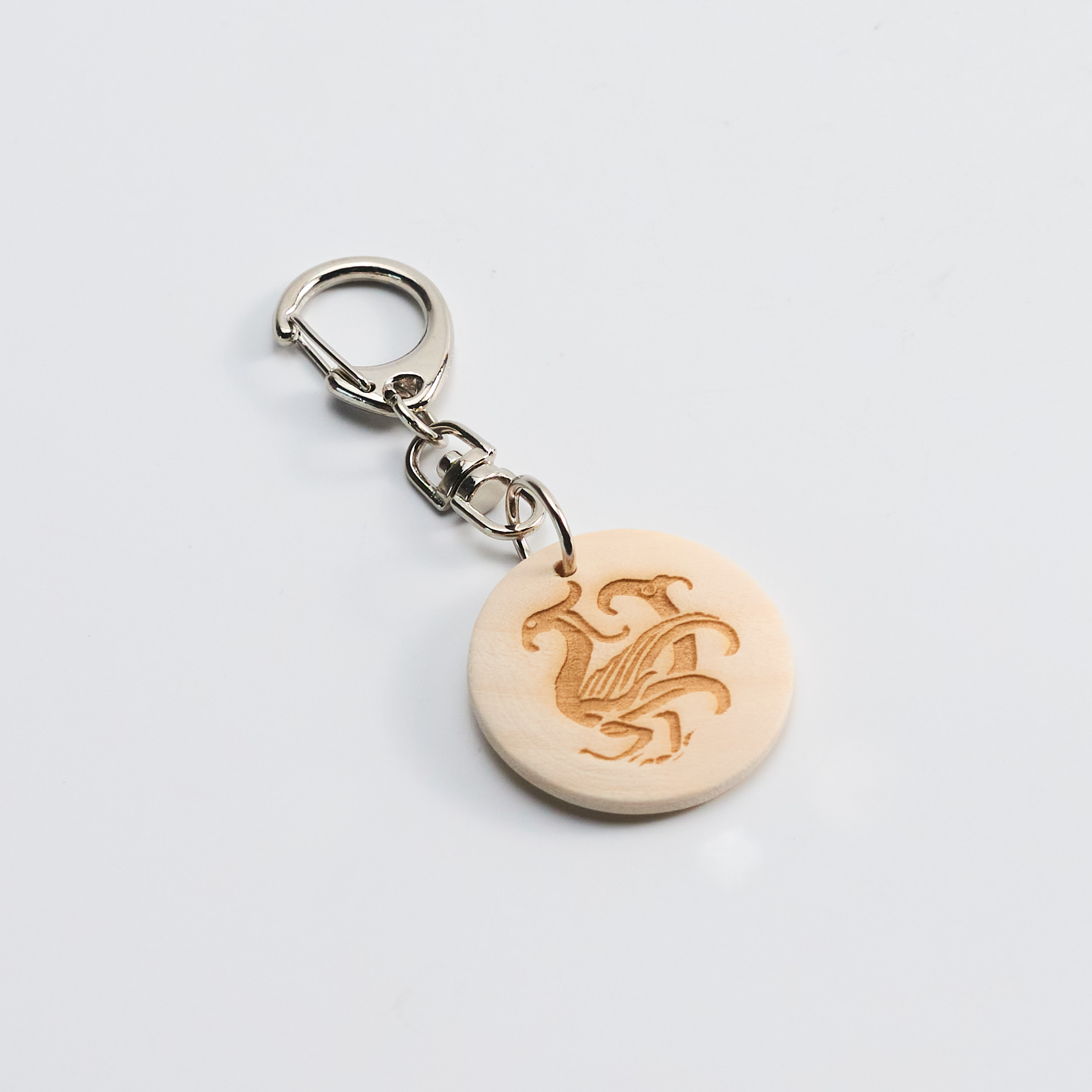 木質鑰匙圈 - 朱雀 Wooden Keychain - Vermilion Bird